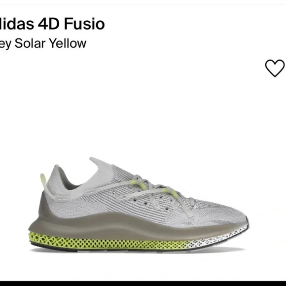 NWT Adidas Originals 4D Fusio Sneakers Shoes Running Grey Solar Yellow Women 9 - Picture 1 of 17
